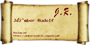 Jámbor Rudolf névjegykártya