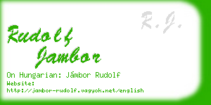 rudolf jambor business card